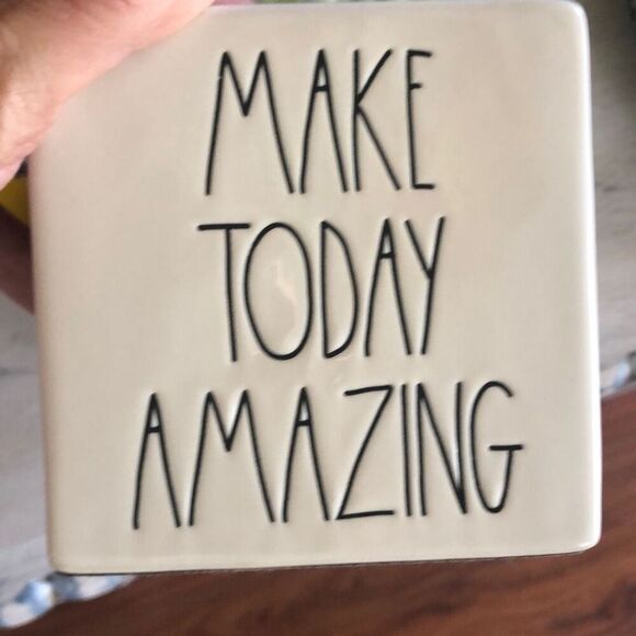 RAE DUNN Sunny days ahead, mug and make today. Amazing desk ceramic sign. - Picture 5 of 7